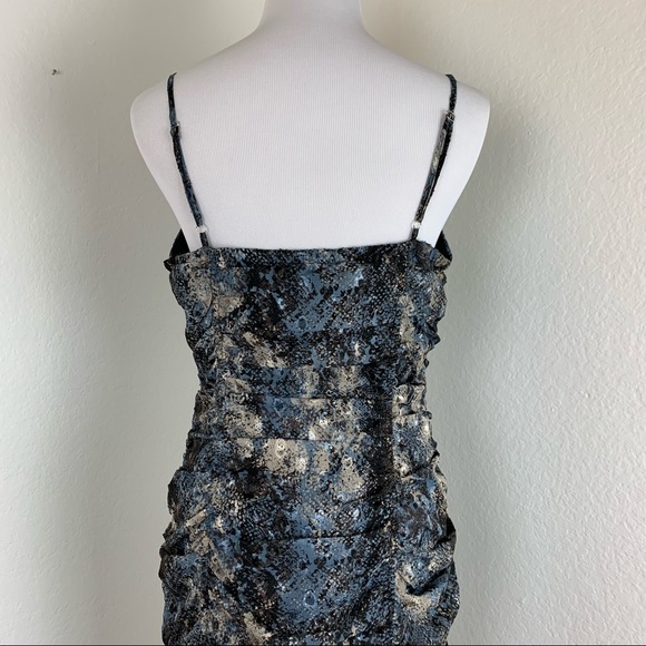 J.O.A. Just One Answer Dress Snake Print Short Ruched Size M Spaghetti strap - Picture 11 of 11